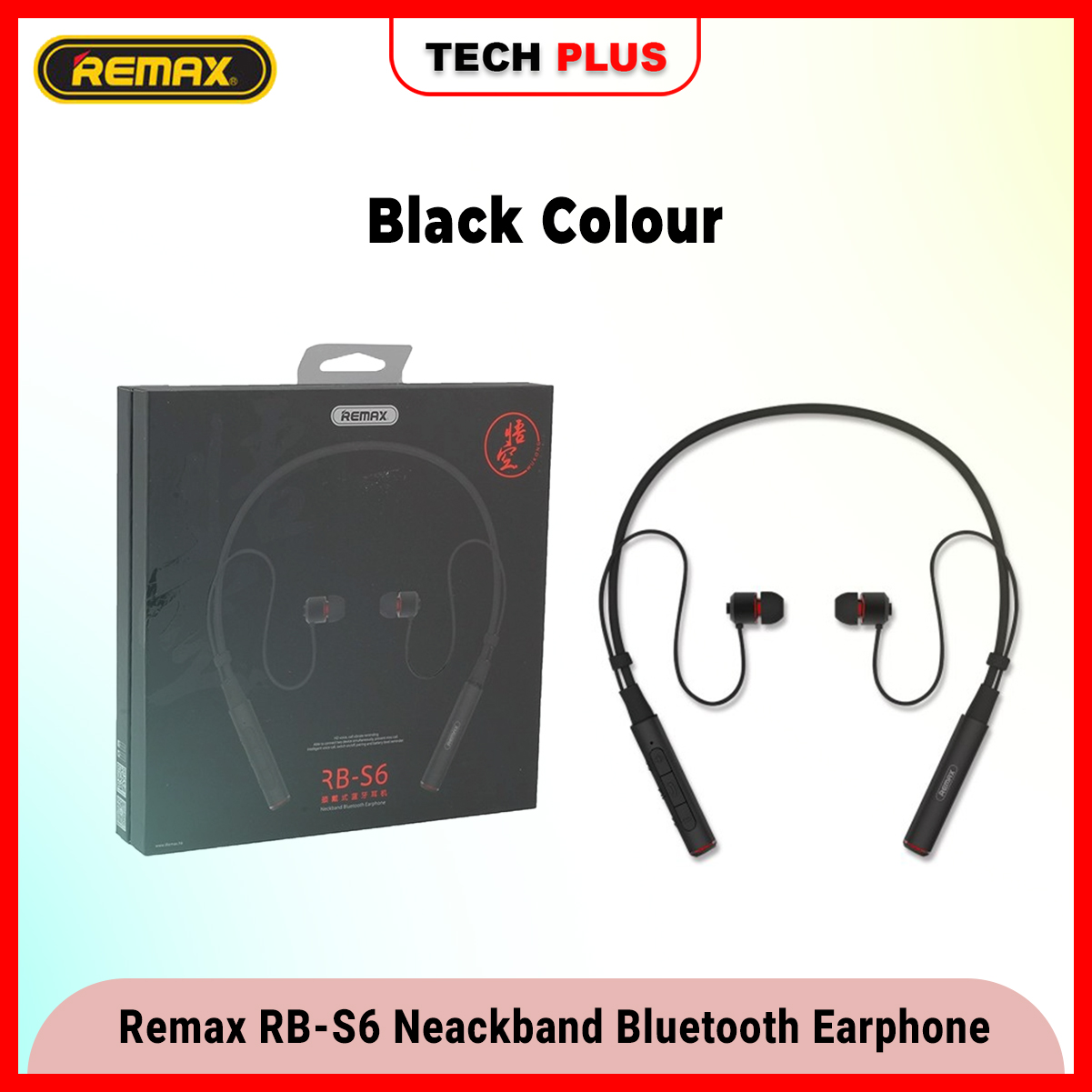 Remax RB-S6 Neackband Bluetooth Earphone - Black | Daraz.com.bd
