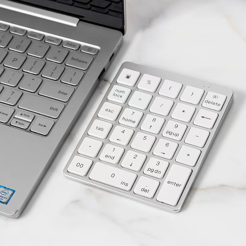 N960 Wireless Bluetooth Numeric Keypad 28 Keys Aluminum Alloy Charging Wireless Keyboard Mini Numeric Keypad UHB. 