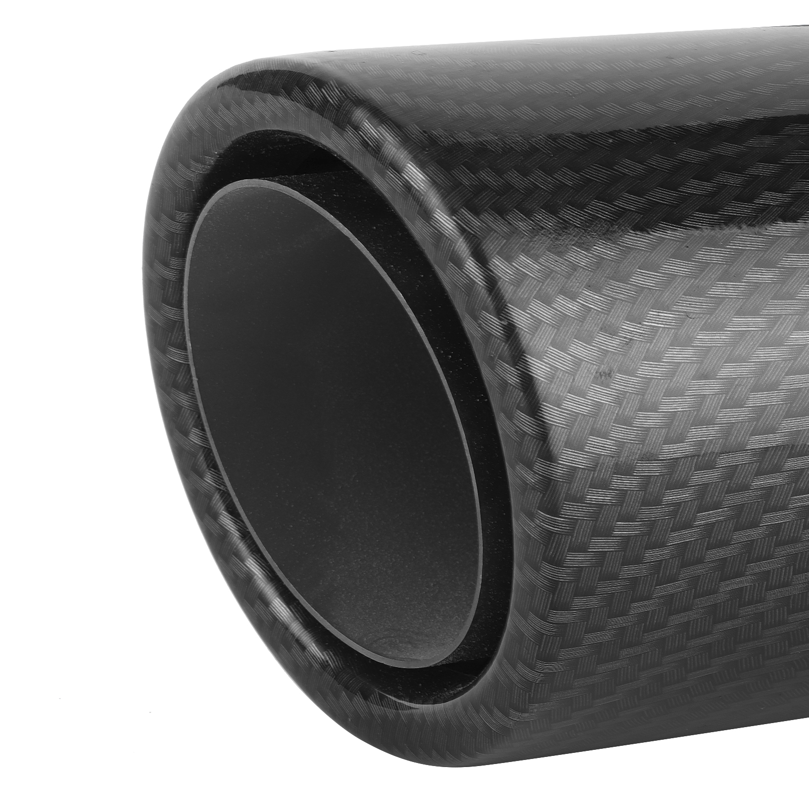 Carbon Fiber Exhaust Muffler Tip Tail Pipe with Luminous LED Light 1.4-2.5in UniversalRed Light. 