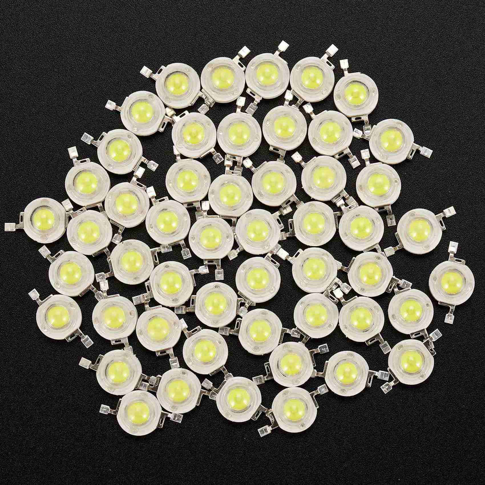100Pcs 1W Diode High  Cool White Led Beads 1 Watt Lamp Chip 3V-3.4V. 