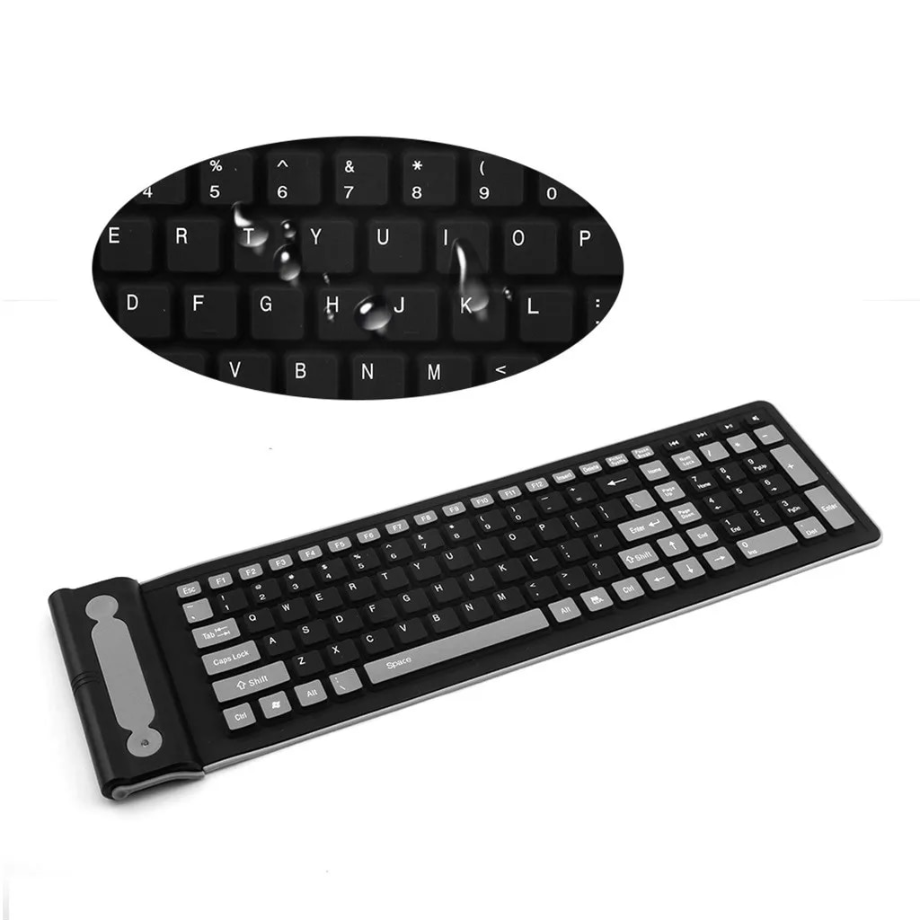Free Shiping Portable Flexible Wireless Keyboard Silicone Soft Mini Waterproof 2.4g Keyboard Gaming Led Keyboard. 