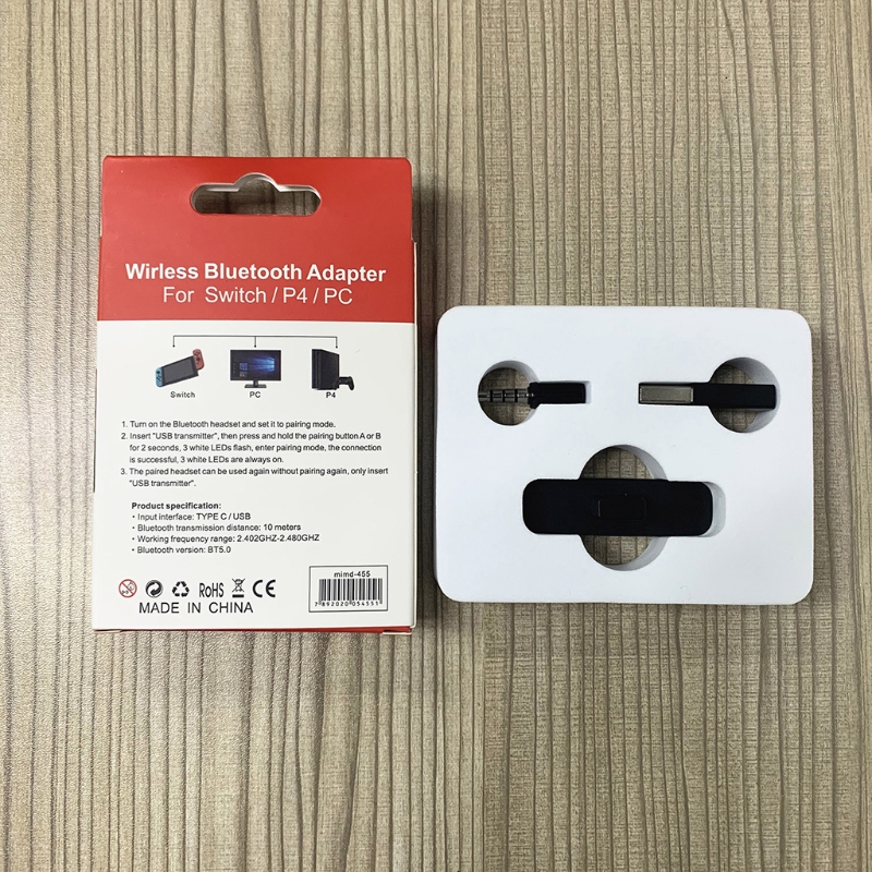 Wireless Bluetooth Adapter USB Transmitter Voice Frequency Headset Receiver with 3.5mm microphone plug for Nintend Switch PS4 PC