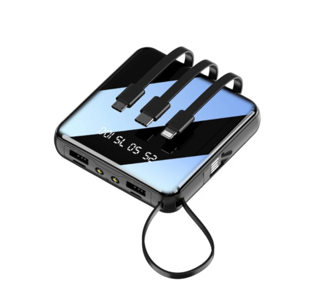 20000 MAH Powerbank with LED Display and All in One Cable set. 