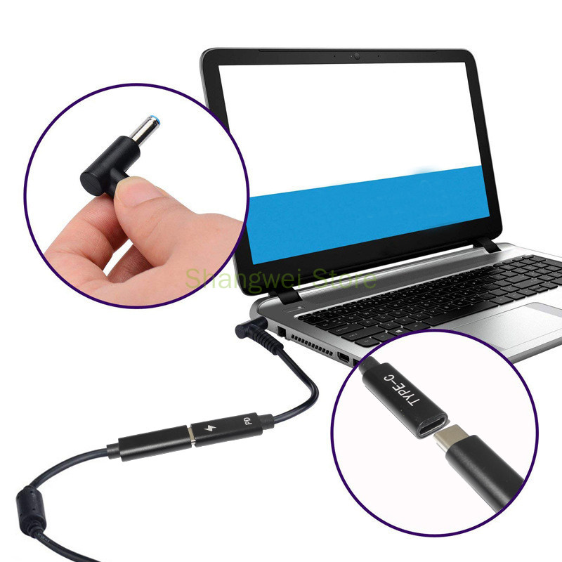 USB Type C Laptop Power Adapter Connector Cable for Hp Elitebook Folio 1040 G1 Probook 430 G3 450 G3 470 Ultrabook Charger Cable. 