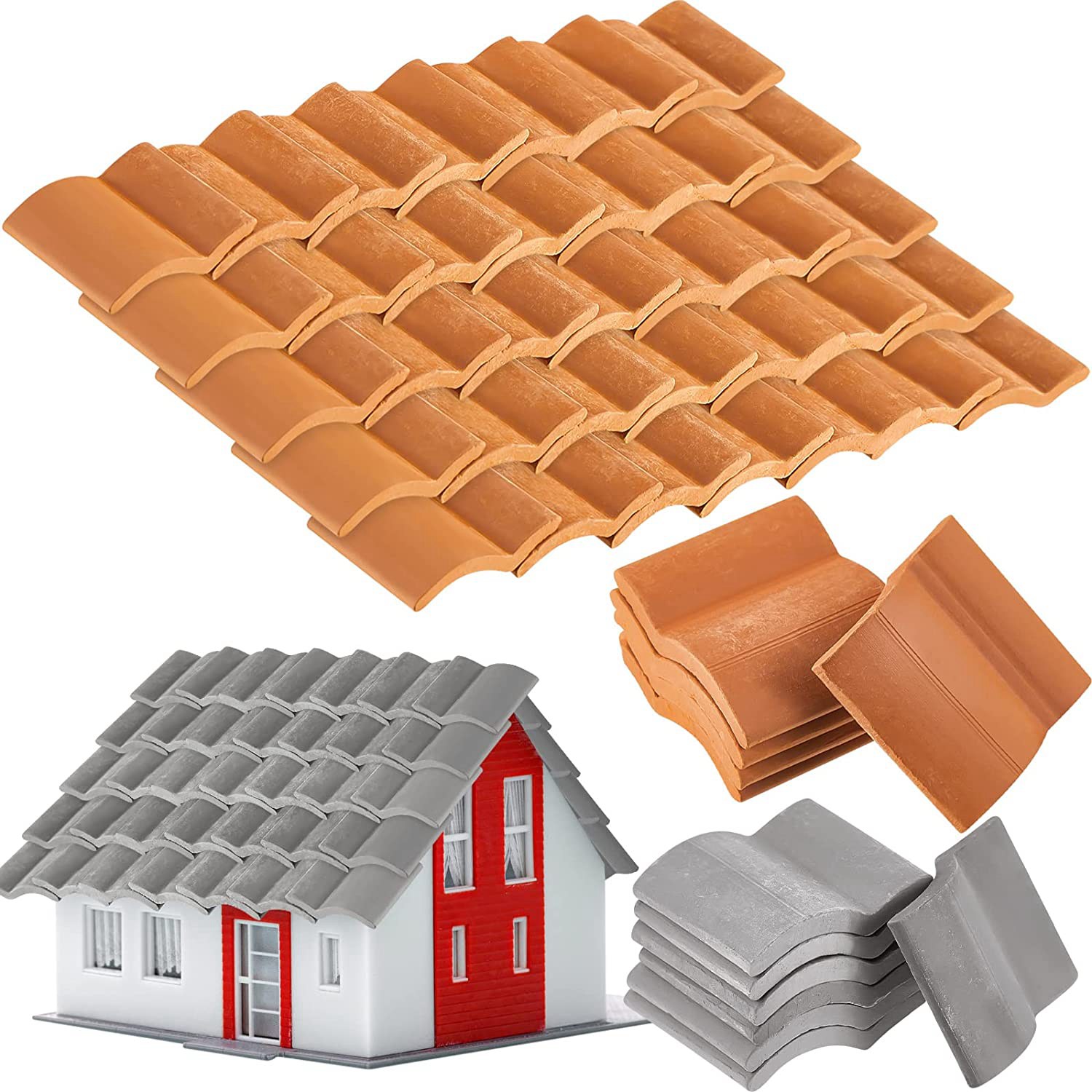 200Pcs Roof Tiles Building Set Miniature Tiles Shingles. 