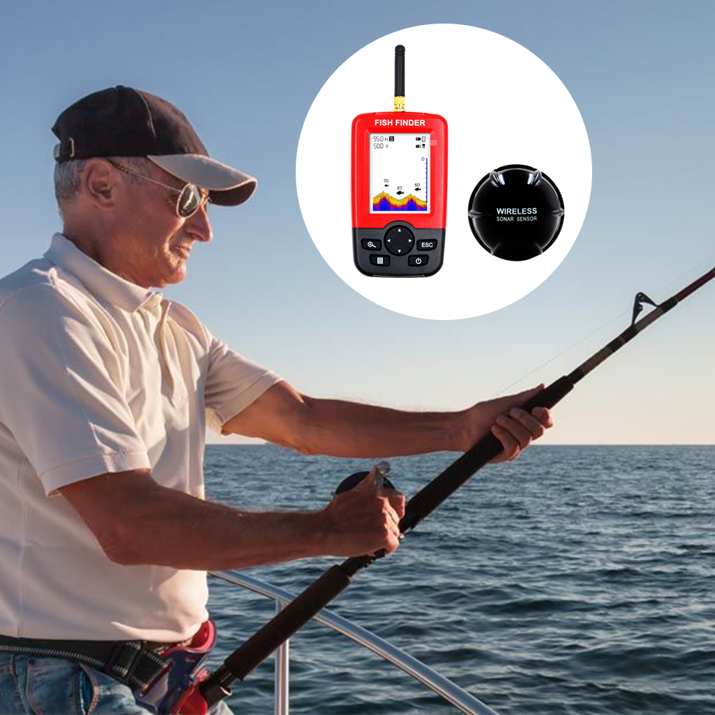Xj-01 Wireless Color Screen Charging Dot Matrix Fish Finder. 