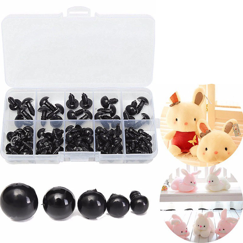 500Pcs DIY Doll Eyes Black Plastic Doll Eyes Crafts Safety Doll Eyes For Teddy Bear Soft Animal Doll. 