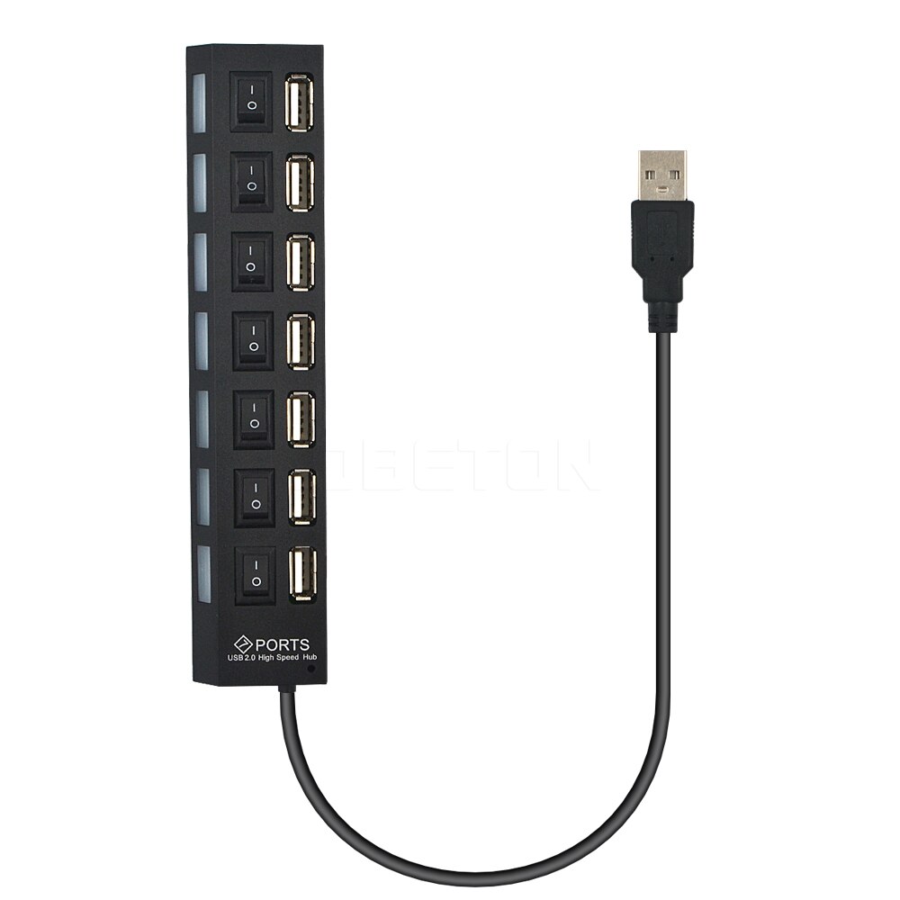 【VisioN Shop】kebidu Multi 7 Ports Speed USB 1.1 480Mbps Hub On/Off Switch Portable USB Splitter Peripherals Accessories. 