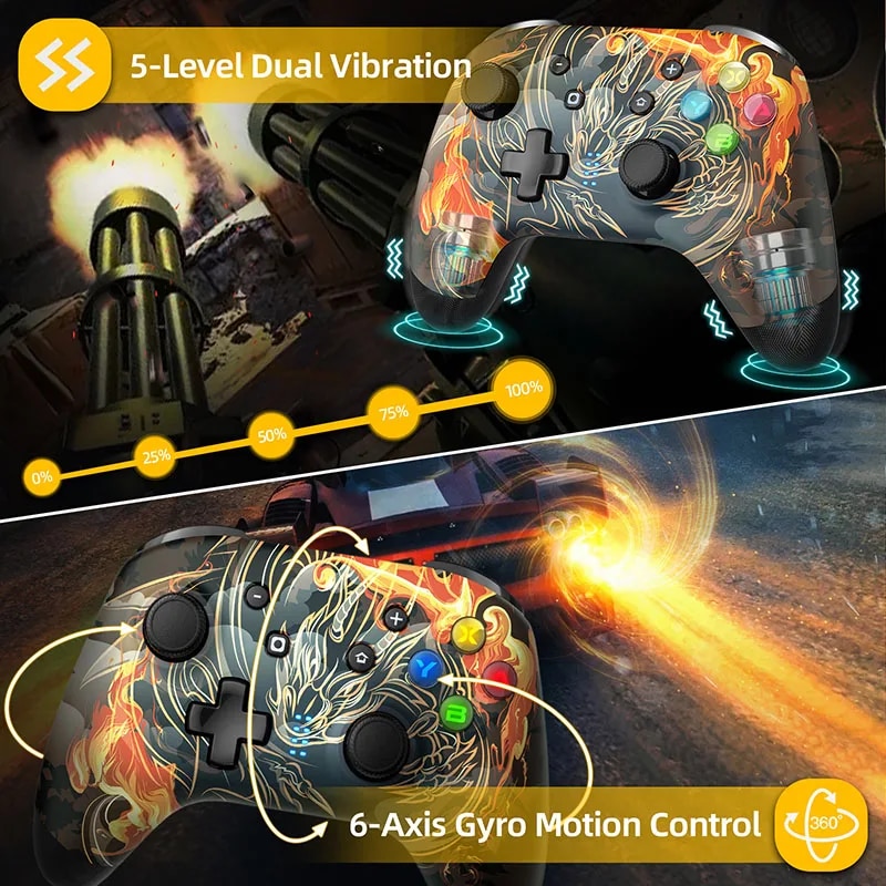 EasySMX 9124 Bluetooth Game Controller, Wireless Gamepad Joystick Compatible with Nintendo Switch, PC, Smart TV, Phone. 