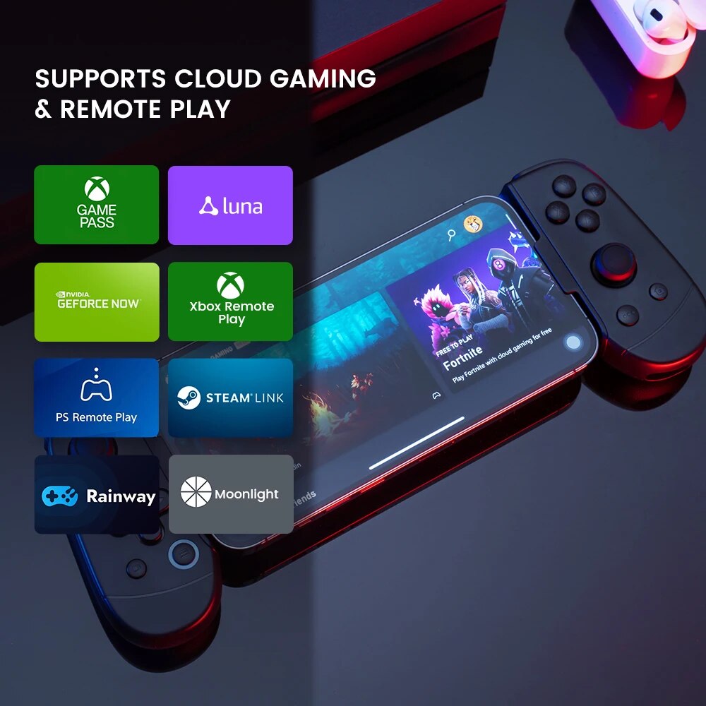 LEADJOY M1B Mobile Phone Gamepad Gaming Controller for Apple iPhone Cloud Gaming Xbox Game Pass, STADIA, XCloud, GeForce Now. 