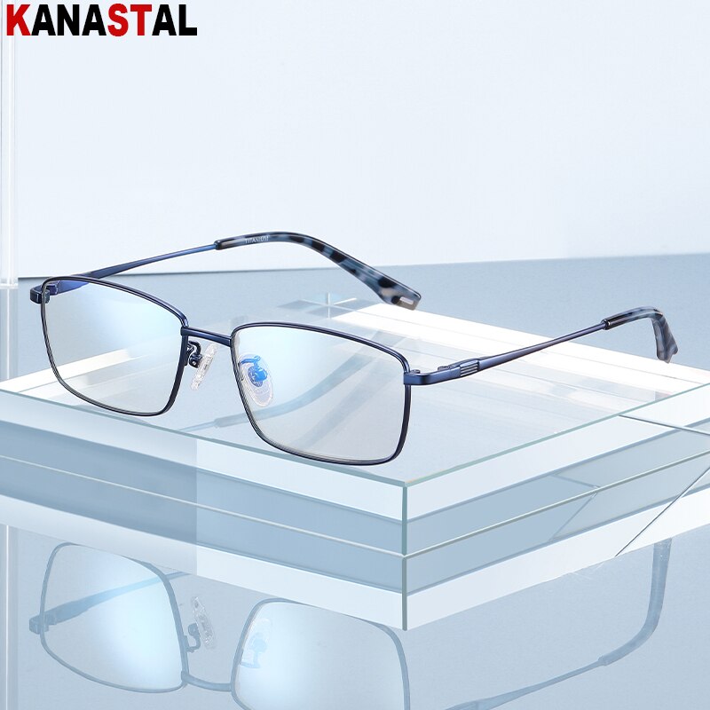 en's Light ng eading lasses ew ure itanium Eyeglasses Frame yopia resbyopia rescription Lens Opts Eyewear. 