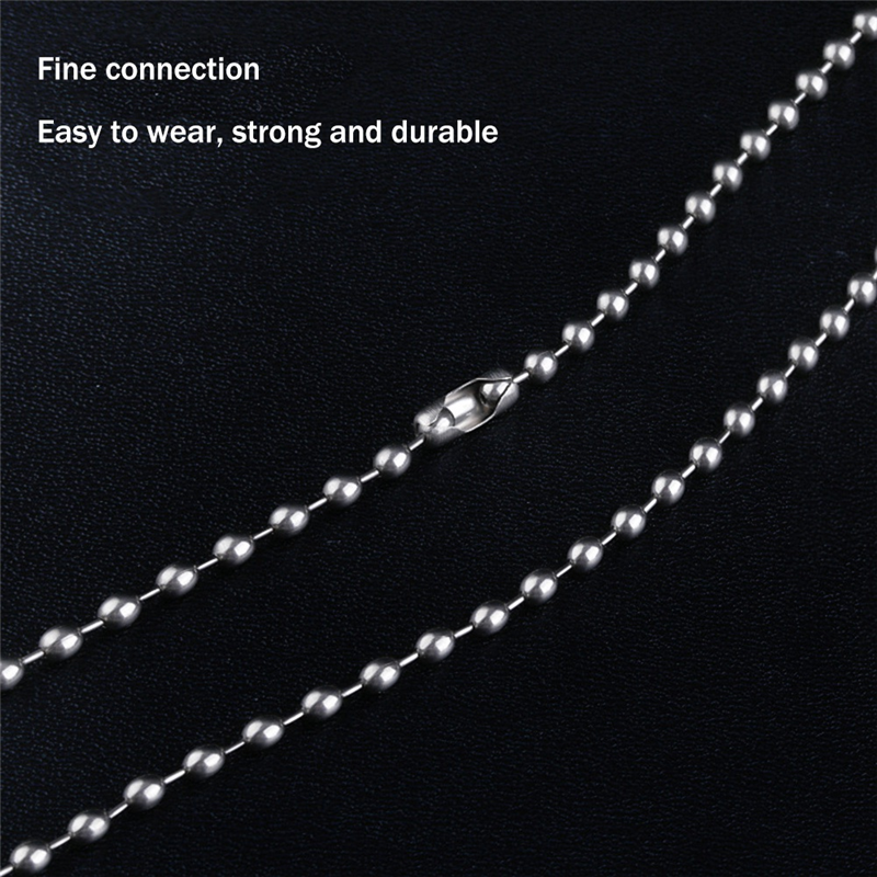 Pure Titanium Chain Necklace Glass Bead Chain Pendant is Not Easy to Rust Simple Light Weight Titanium Alloy Bracelet-B. 