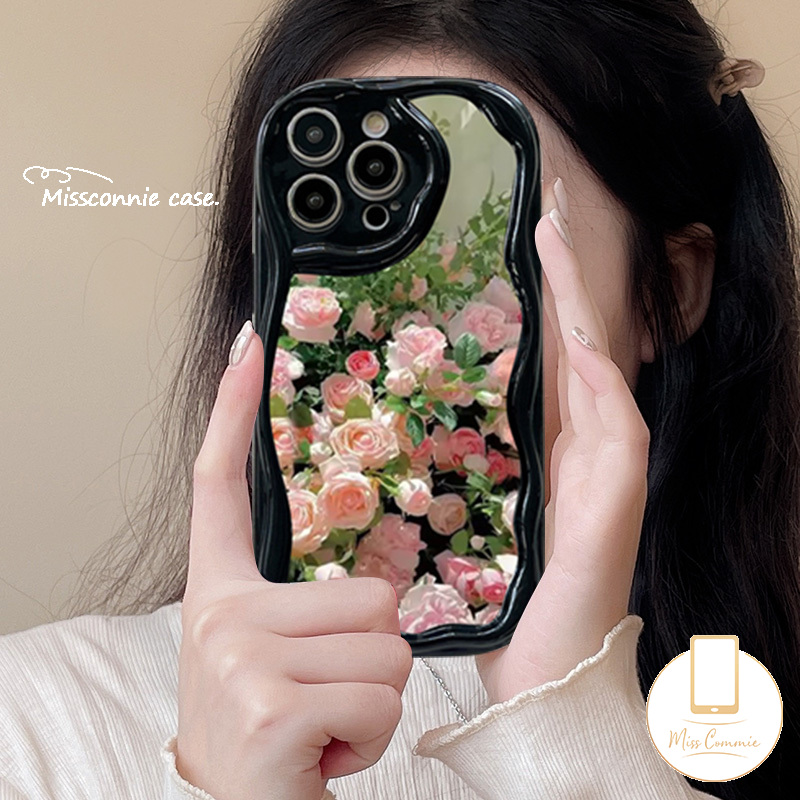 MissConnie For Samsung A14 A50 A05 A24 A12 A13 A04s A05s A04 A50s A23 A34 A52 A51 A53 A54 A30s A10s A21s A11 A32 A04E A31 A02s A30 A52s A03s A20s Funny Dreamy Romantic Pink Fresh Flower 3D Wavy Curved Edge Soft Cover Couple Phone Case. 