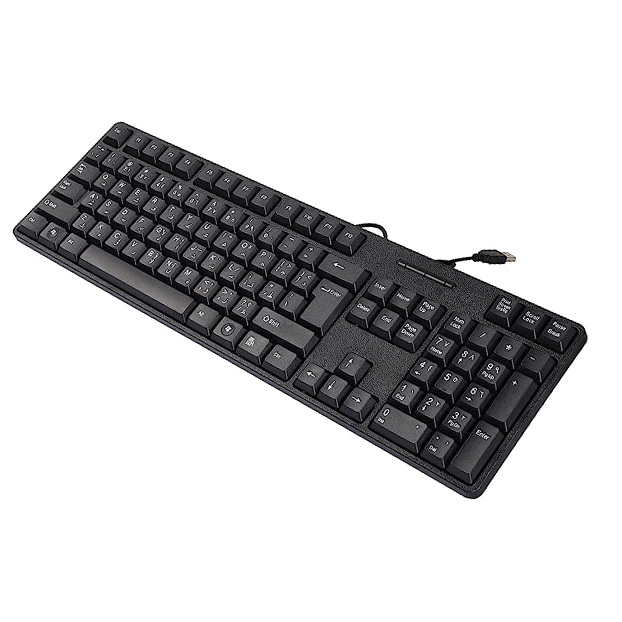 USB Wired Keyboard with Full Range of 107 Keys, USB Plug and Play For PC