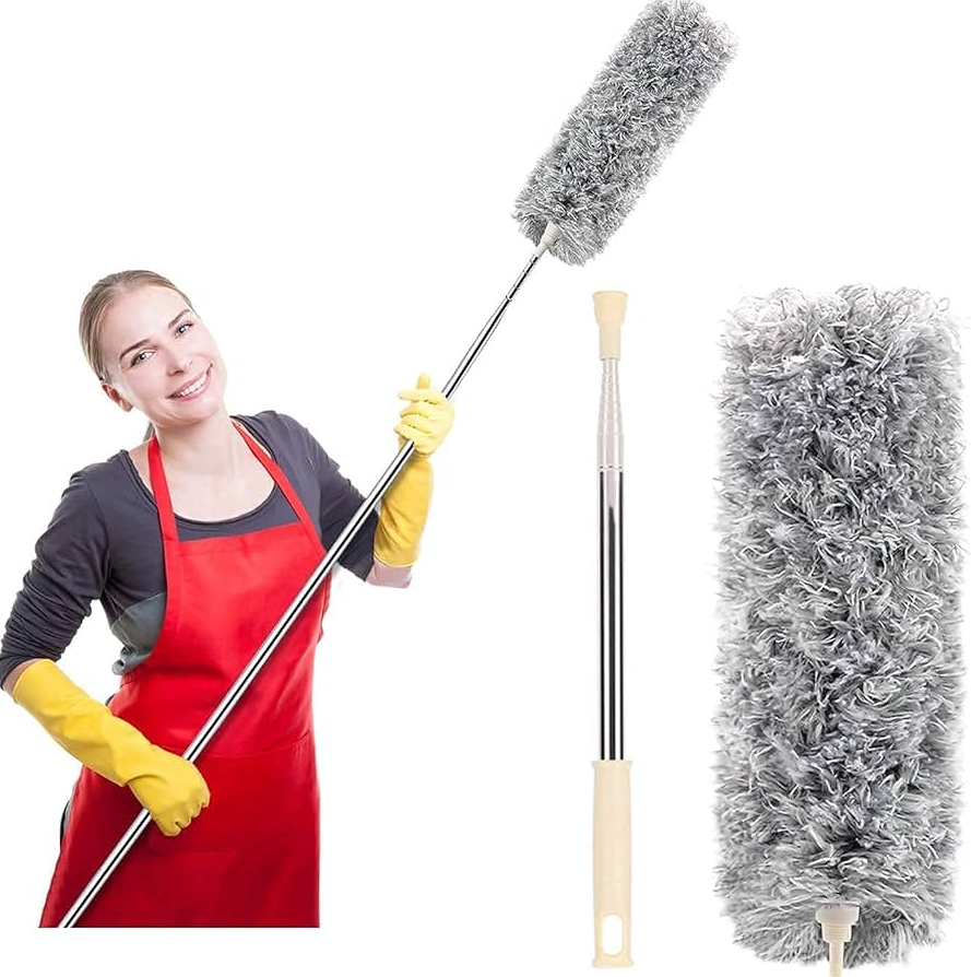 Adjustable Soft Microfiber Feather Duster Anti Static Dust Extend Handle Household Dusting Brush Cleaning Tools. 