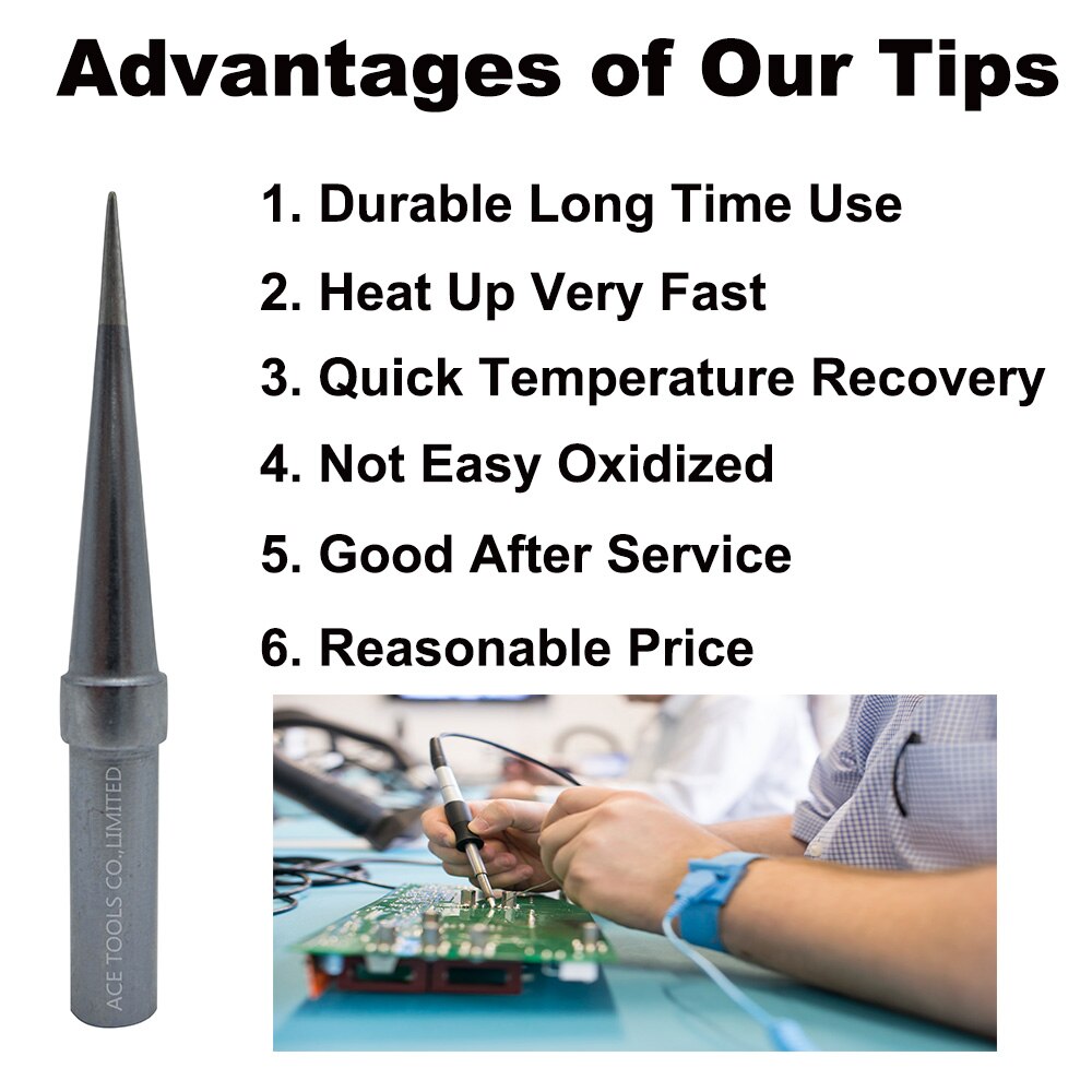 Soldering Tip ETS Conical 0.4mm Fit WELLER WES51 WES50 WESD51 WE1010NA WE1010EU PES51 PES50 LR21 LR20 Pencil Handle Iron Bit. 