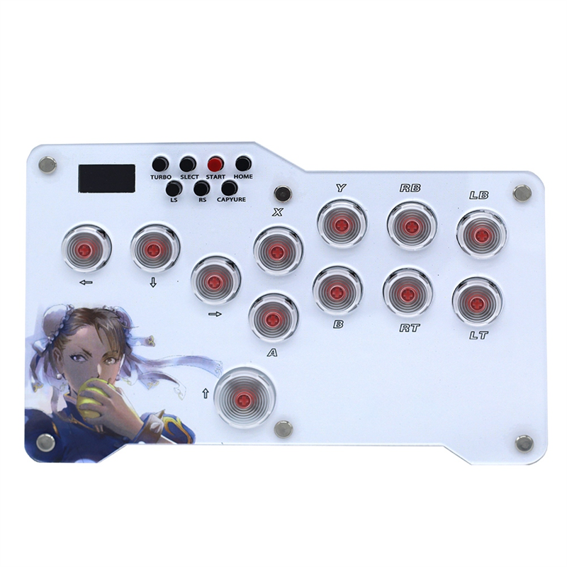Mini Fight Stick LED Mini Controller Replacement Accessories Fit for PC //Switch Arcade Joystick Fight Box