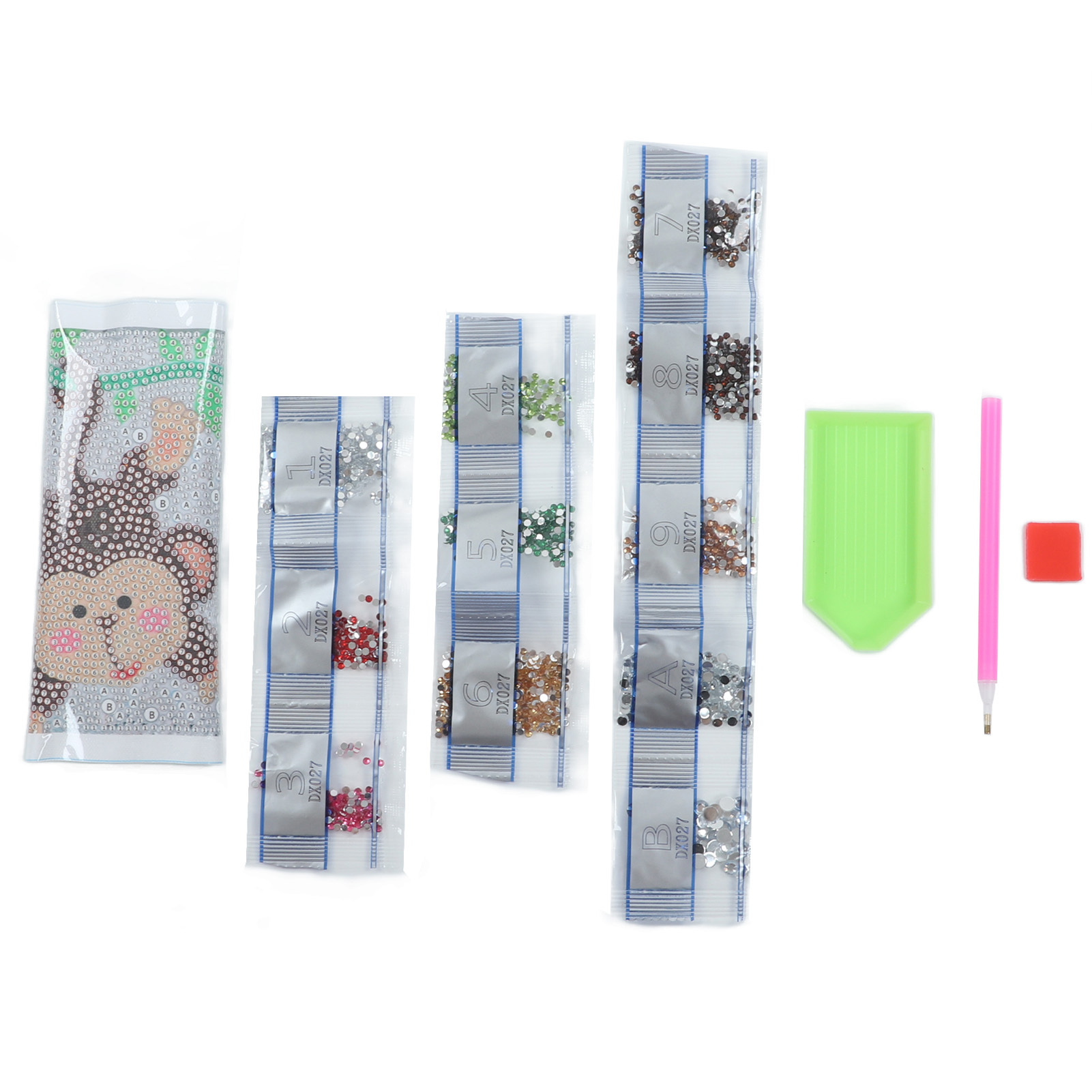 Rhinestone Painting Kit Shiny Cartoon Cute Monkey Pattern Simple Operation DIY 5D Art 17x17cm. 