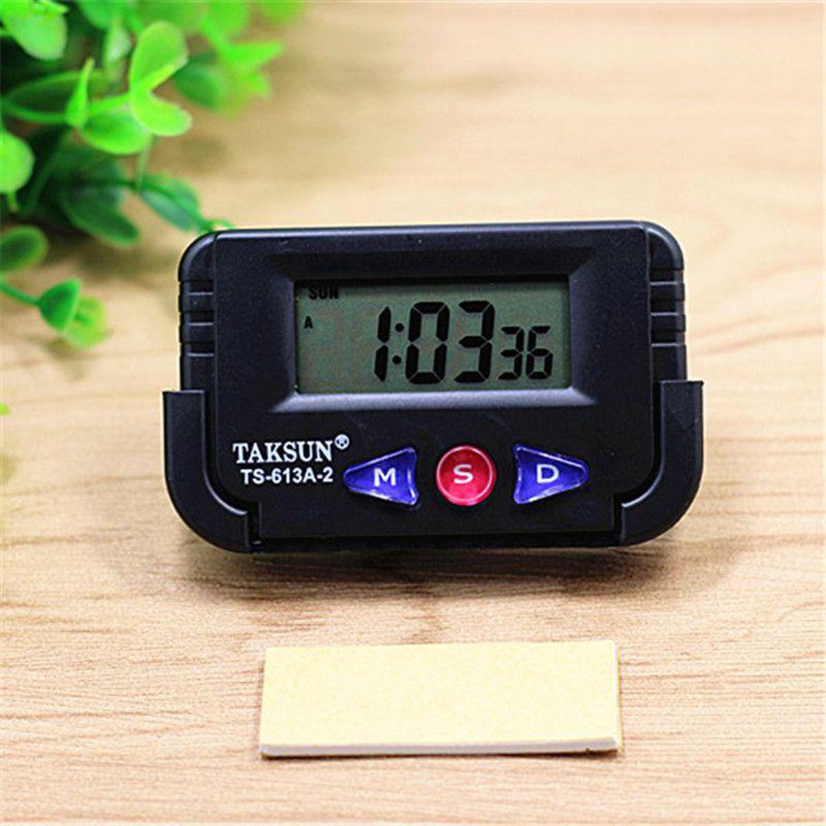 Taksun Ts-613A-2 Car Dashboard Alarm Clock And Stopwatch With Flexible Stand - Black