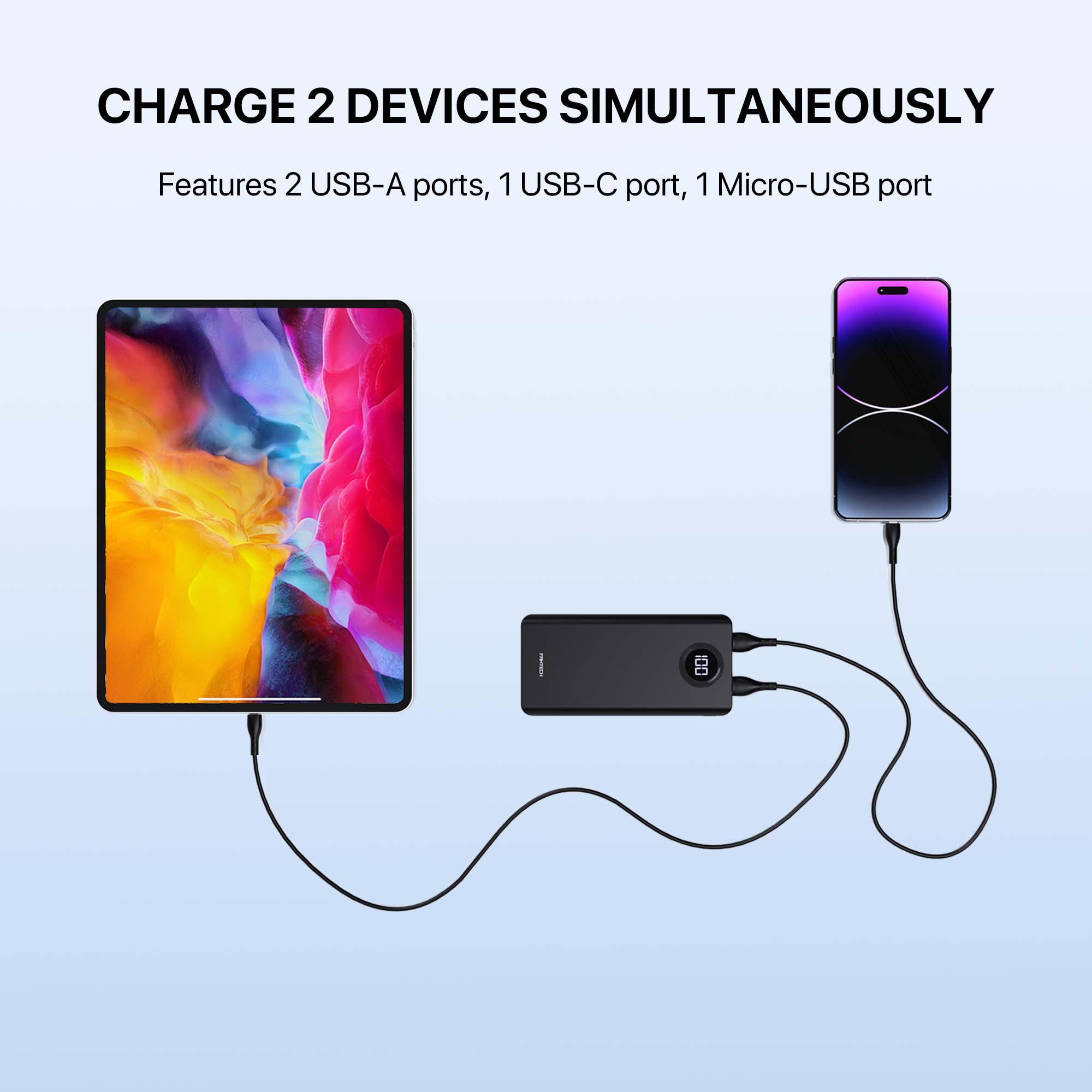 FANTECH S2 PowerBank 10000mAh Slim Mini Type C Micro Dual Output 10W Safe Reliable High-Speed Charge PowerPack Portable Power Bank. 