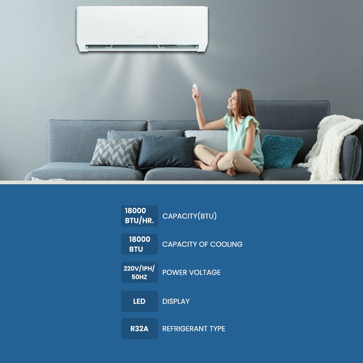 Gree GS-18XPUV32 1.5 Ton Pular Split Type Inverter AC With Official Warranty. 