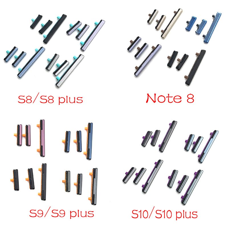 Side Key Set Power and bixby and Volume Buttons Part For Samsung Galaxy S8 S9 S10 Plus Note 8. 