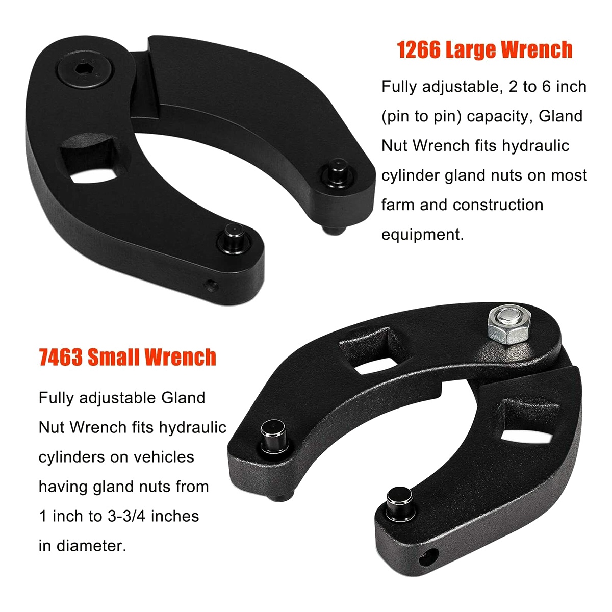 Adjustable Gland Nut Wrench 1266 +7463 Spanner Tool Set. 