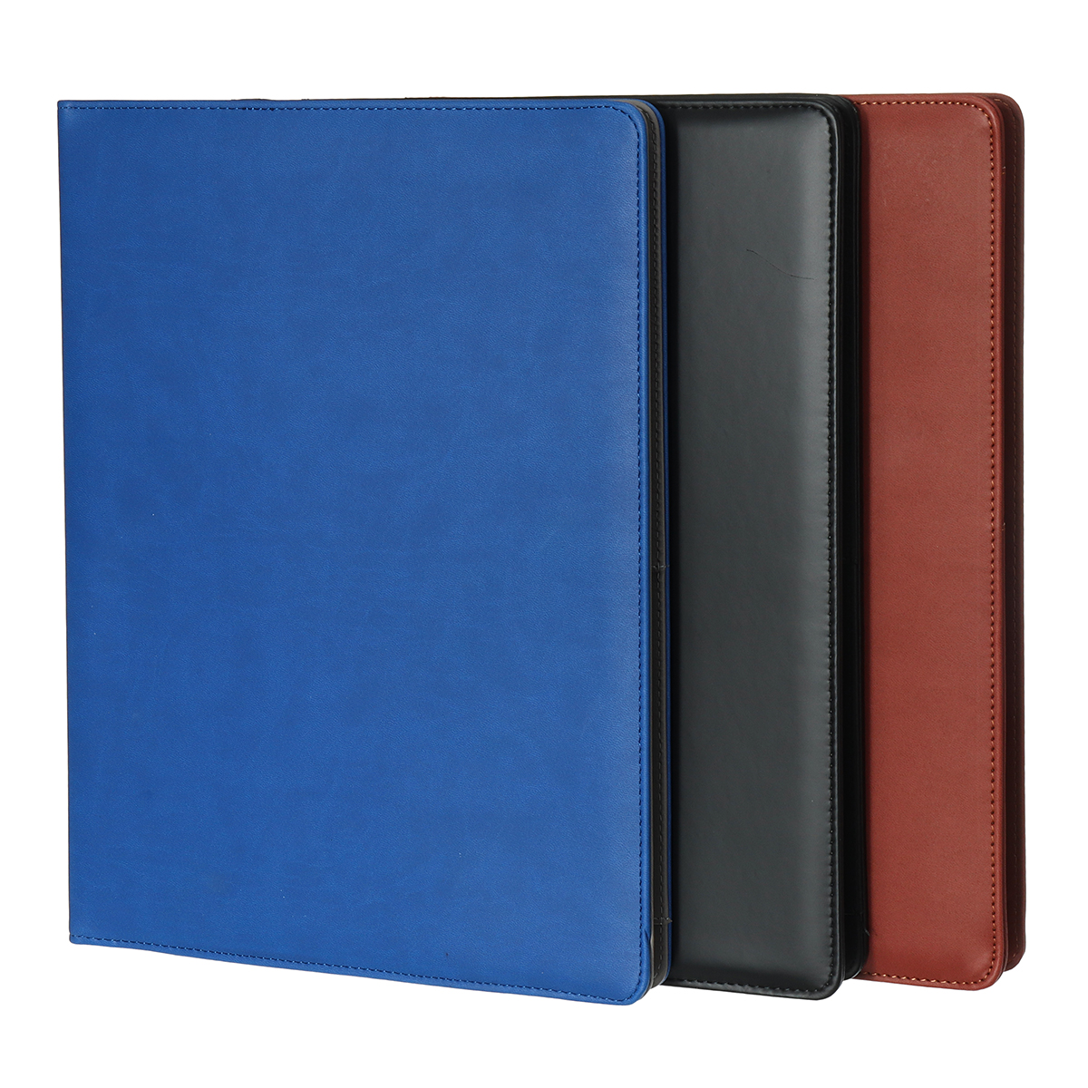 A4 PU Leather File Folder With Calculator Multifunction Document Organizer - Brown without calculator. 