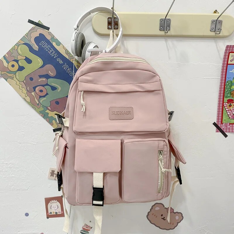 Large Capacity Canvas Black Backpack Light Simple Travel Bag Canvas Backpack Student School Bag Canvas Student Zipper Backpack. 
