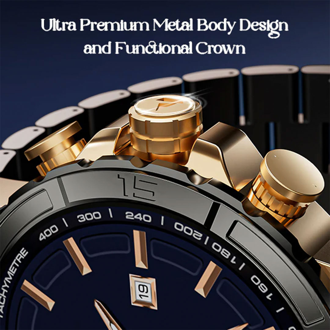 boAt Enigma X700 Luxury Smartwatch with 1.52" AMOLED Display, 200+ Watch Faces, Advanced BT Calling & Functional Crown. 