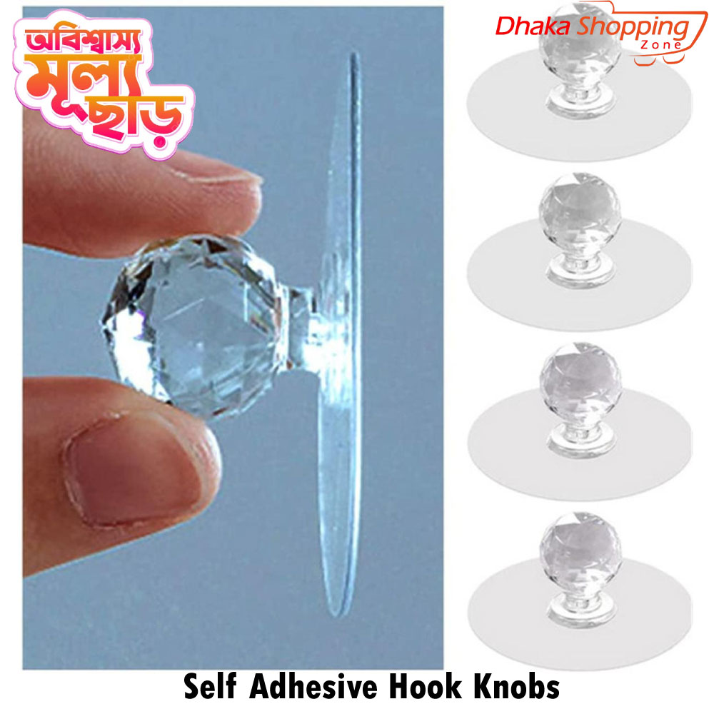 New Self Adhesive Hook Knobs Cupboard Drawer Pull Handle Knobs Brand Acrylic No Drilling Mirror Cabinet Handles for Furniture Drawer Diamond Shape Hook-Urmi Collection. 