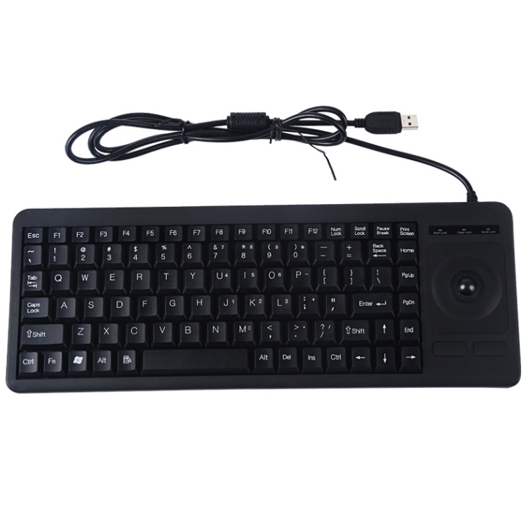 （COD Available)DS-8900 USB Interface Prevent Water Splashing Laser Engraving Character One-piece Wired Trackball Keyboard, Length: 1.5m. 