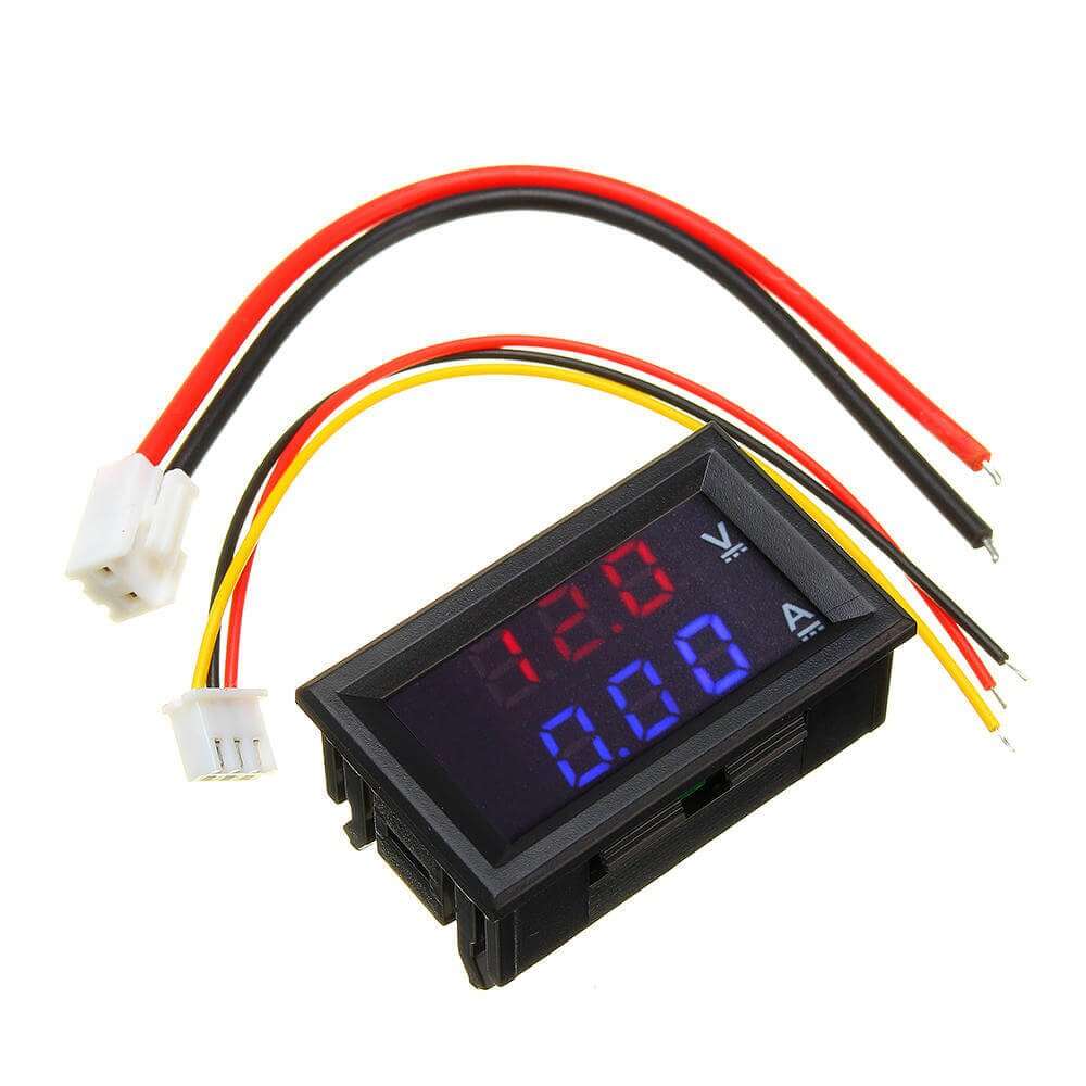 DC 100V 10A DSN-VC288 Voltmeter Amperemeter Module With LED Display BLUE RED LED 0.56 Inch Display VC288 DC 100V 10A Volt Amp Meter Dual Digital Display With Cables