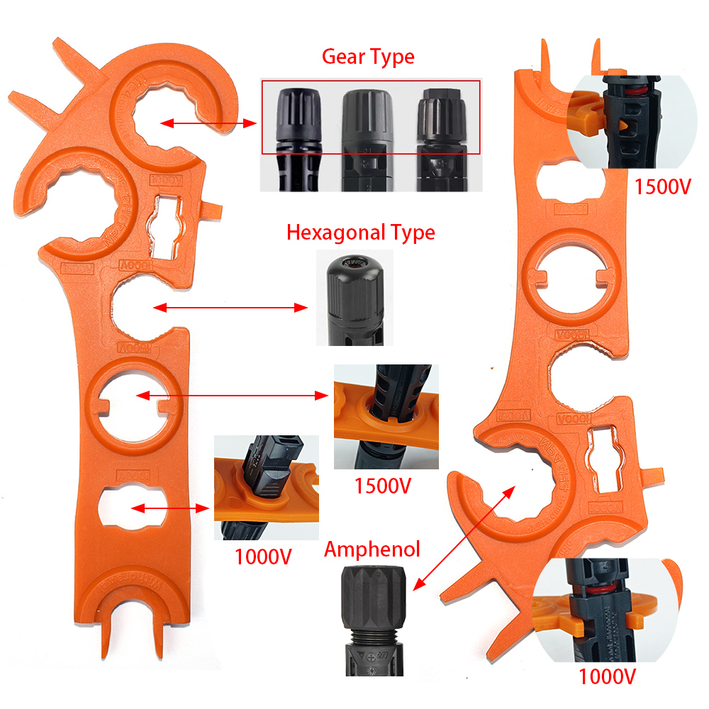 Solar Connector Wrench Disconnect Spanner Release Removal Assecheerfulmbly Tool for 1000V 1500V QC4 mC4 MC-4 Cable PV Panel Inverter