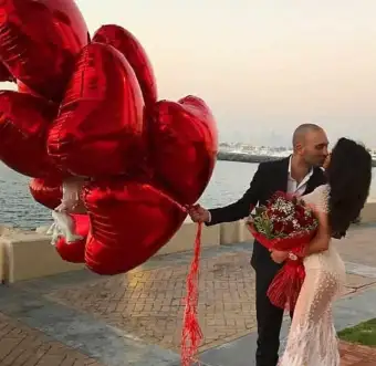 Love Heart Shape Aluminum Foil Balloon 3 Pcs Wedding Birthday