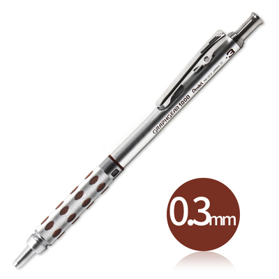 1pcs Pentel GraphGear 1000 Drawing Mechanical Pencil Student Use Not Easy to Break Lead Mechanical Pencil 0.3 0.5 0.7 0.9mm. 