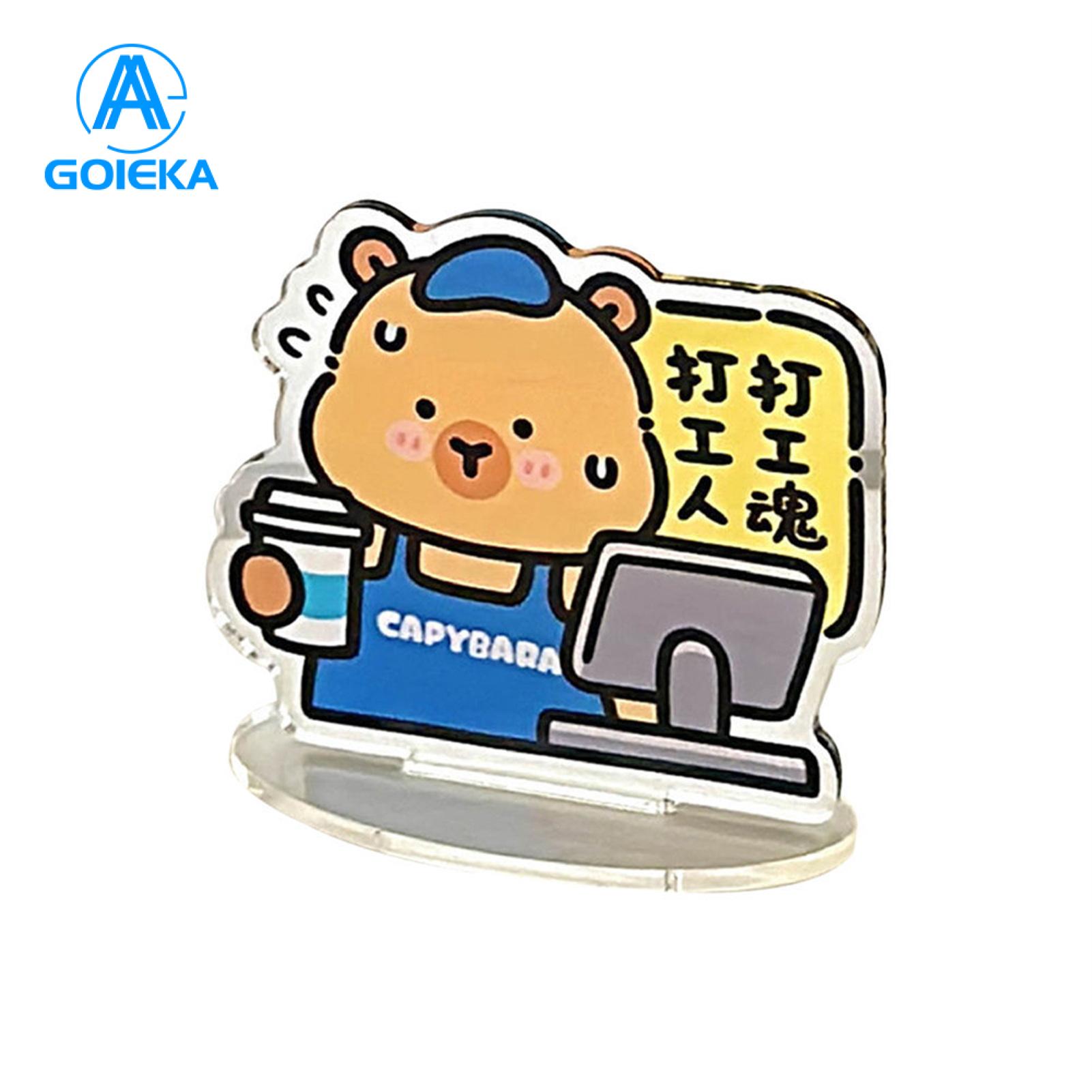 GOIKEA Day Planner Stand Cartoon Capybara Daily Weekly Planner Memo Board Desktop Decoration Cute Acrylic Sign for Christmas Birthday Gift Buyers' Favorite Desktop Planning Tool