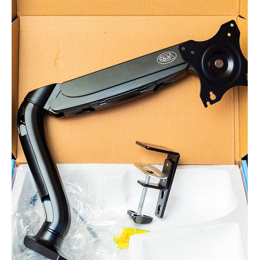 Kaloc KLC-DS90 Adjustable Single Arm Monitor Mount Stand 17” to 32” Screen Size - Black. 