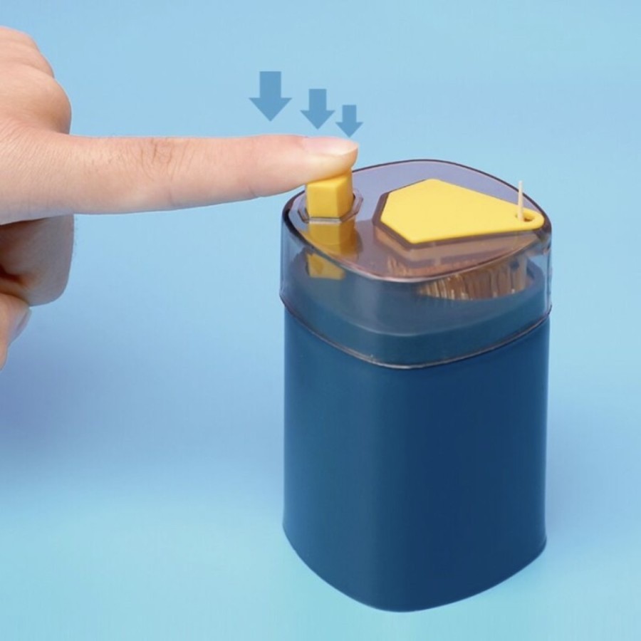 Automatic Toothpick Box Wheat Straw Toothpick Holder Container Portable Pop-up Toothpick Dispenser Storage Box. 