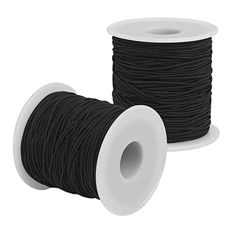 Elastic String Black Elastic Cord 1.2mm for Bracelets Making for Jewelry Making, Necklaces, Beading