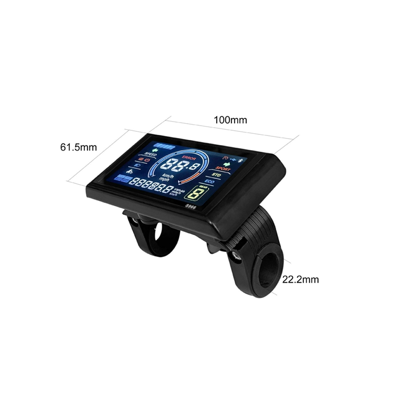 Electric Bike Display 24V-72V Waterproof LCD Display S966 Electric Bike Controller Panel Dashboard,Waterproof Connector Easy Install