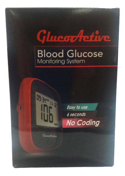 GlucoActive Blood Glucose Test Monitoring System with Free 50 pcs Strips. 