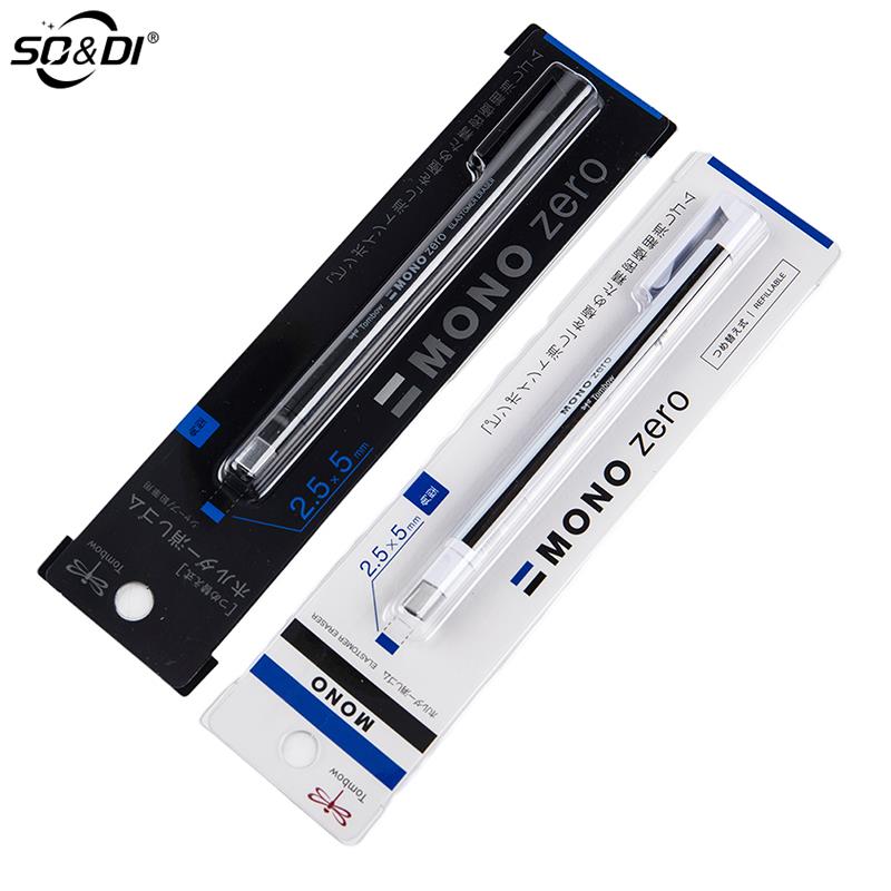 TOMBOW MONO Zero Eraser Sketching Highlighting Mechanical Eraser Refillable Pen Shape Rubber Press Type School Stationery. 
