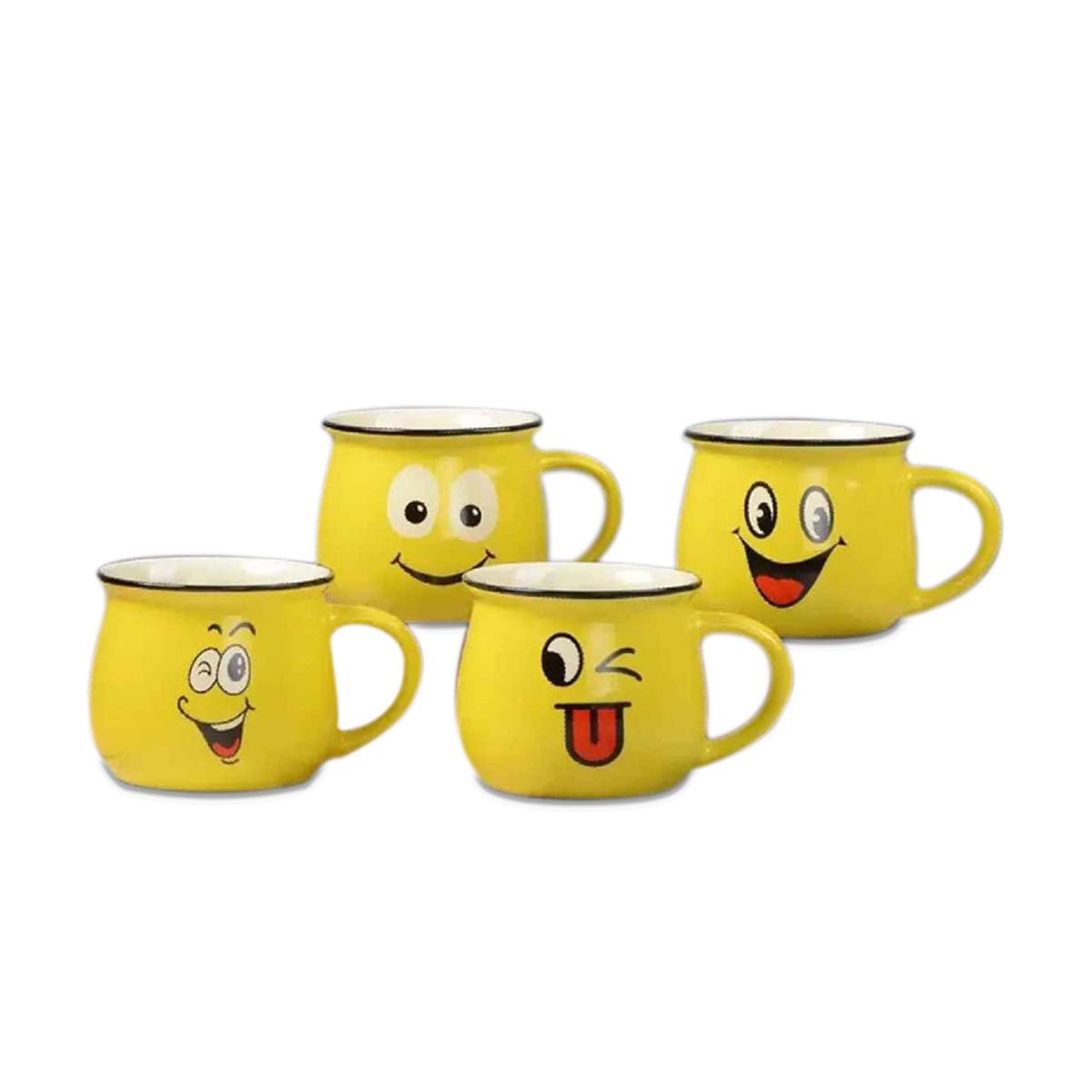 Small size Emoji Ceramic Mugs - 1 piece for drinking coffee tea and milk (size : 2.5 inch hight, 150ml)
