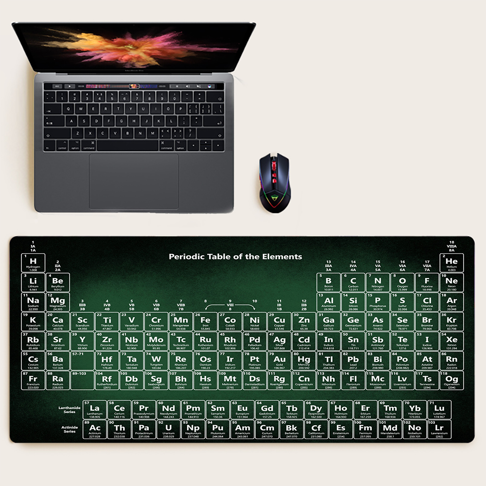 Large Size Periodic Table of Chemical Elements Gaming Mouse Pad, Keyboard Desk Mat Non-slip Desk Mat, Writing Pad, Student Gift. 