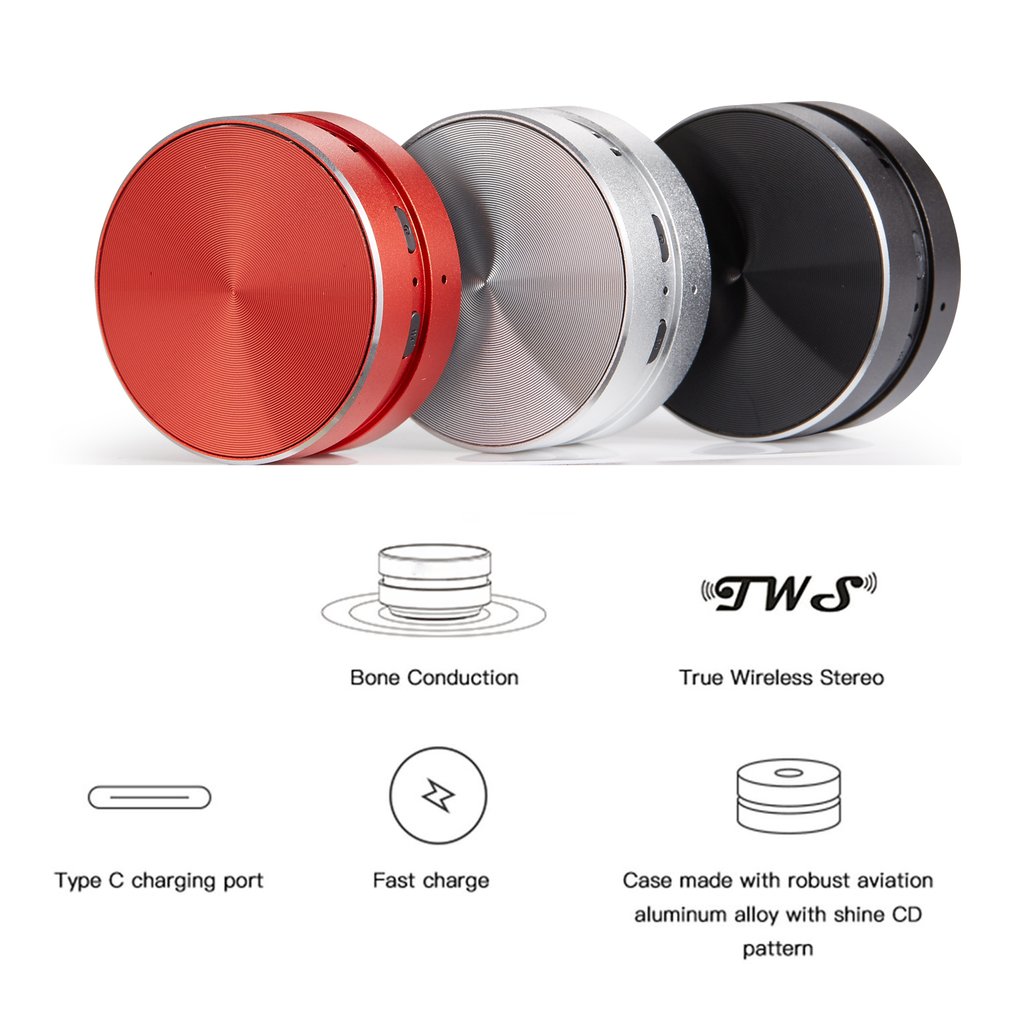 Bone Conduction Speaker Mini Bluetooth TWS Humbird Speaker With HD Call FM Radio Wireless Stereo Dual Sound Channels Audio Box. 
