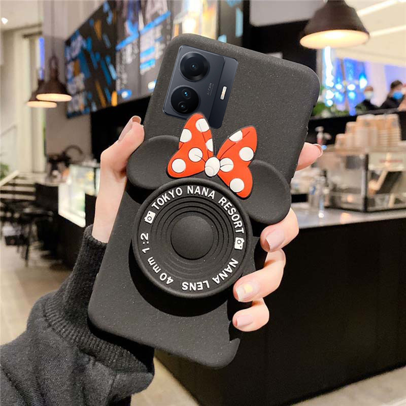 New Phone Case For VIVO Iqoo Z6 Pro Cover Makeup Mirror Soft Cute Cartoon Bracket Soft Silicone Anti Drop for VIVO Iqoo Z6 Pro Case