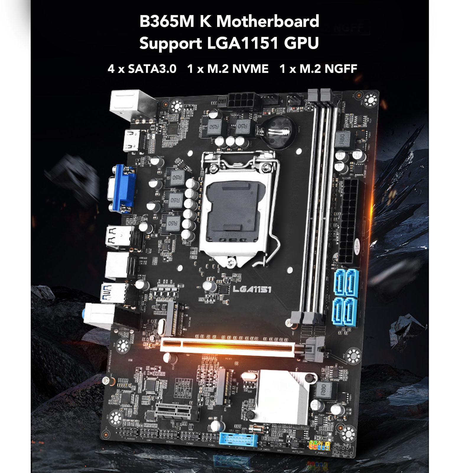 B365M K Computer Motherboard 32GB DDR4 LGA 1151 M ATX PCI Express 16X M.2 NVme NGFF 2280 Computer Motherboard for Intel CPU. 