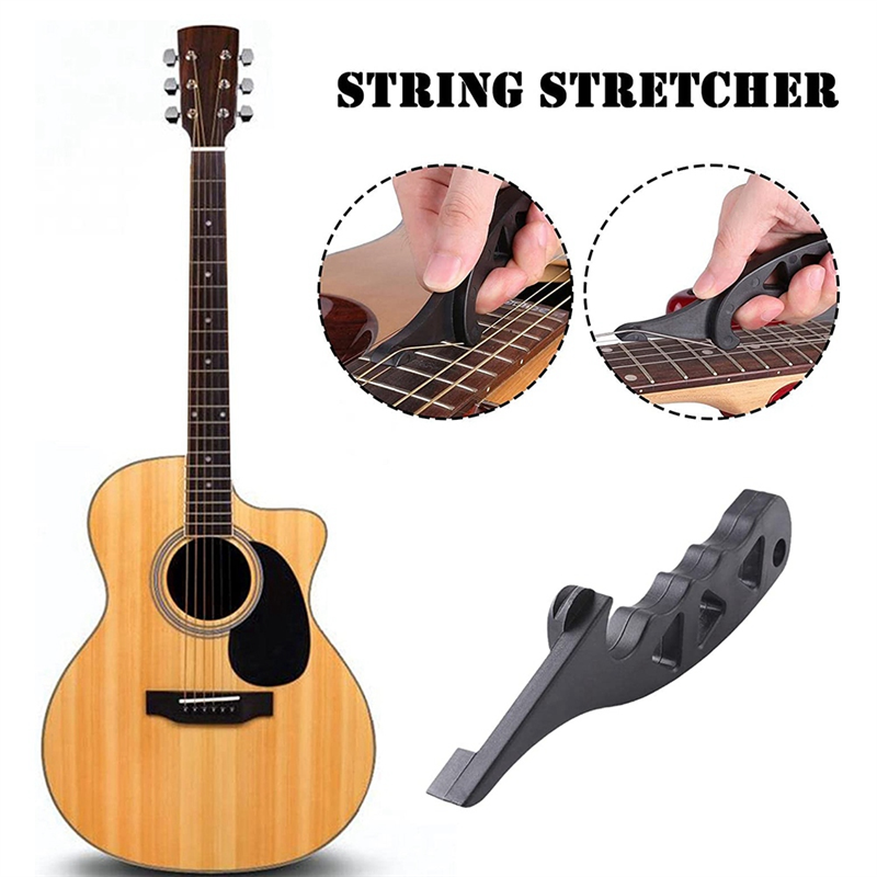 1Set Guitar String Stretcher Hexagon Metal Wrench Multifunctional Guitar String Winder Black