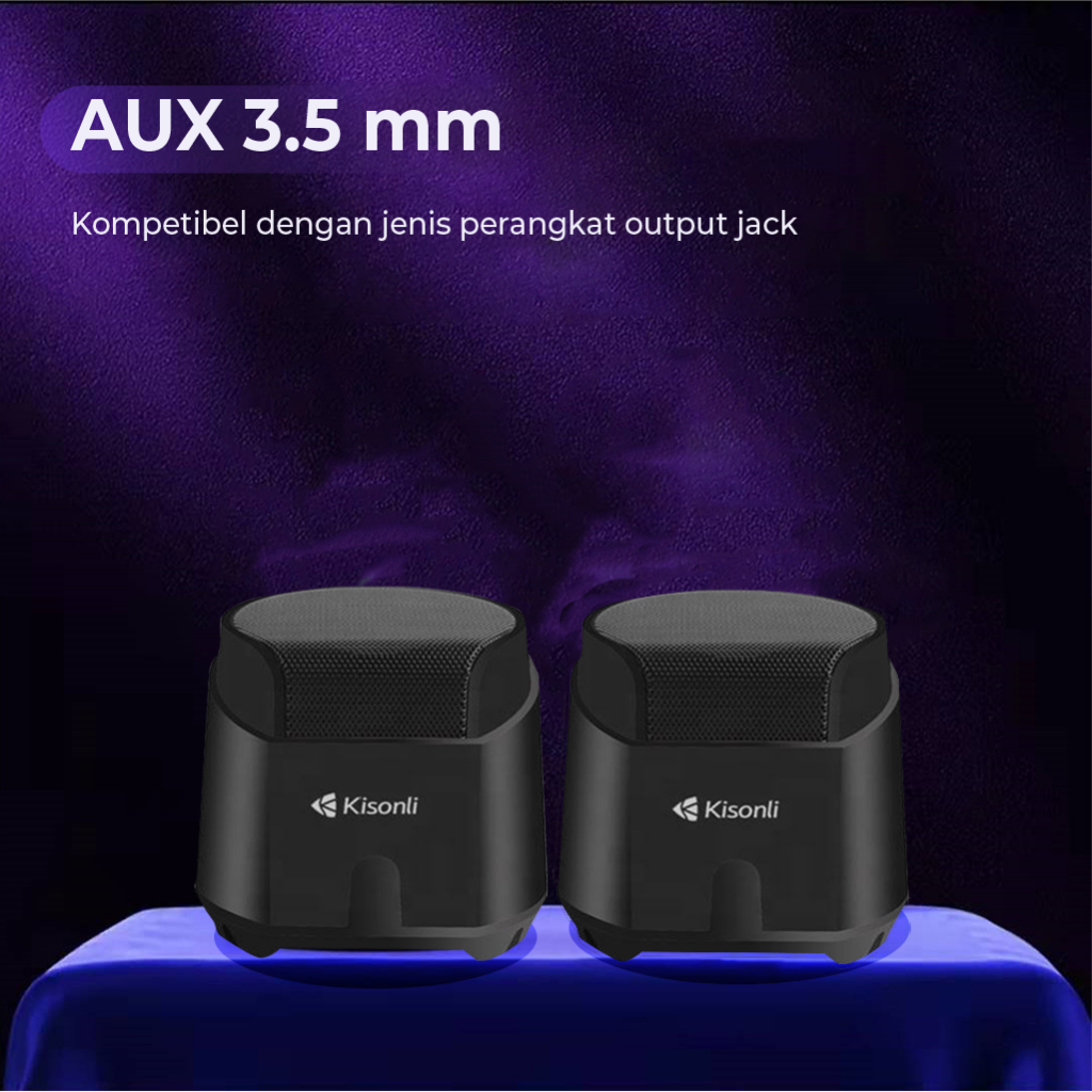 Kisonli K500 USB 2.0 Computer Speaker with Dual Bass for Gaming and Music. 